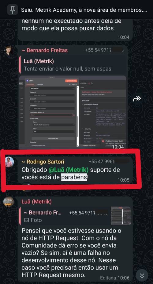 Depoimento real de cliente ou aluno Metrik 2
