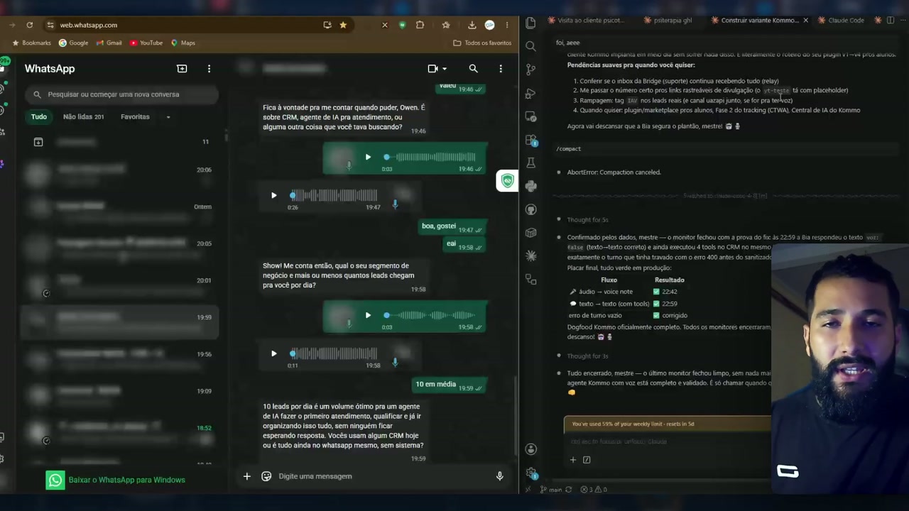 WhatsApp, raciocínio e CRM trabalhando na mesma conversa