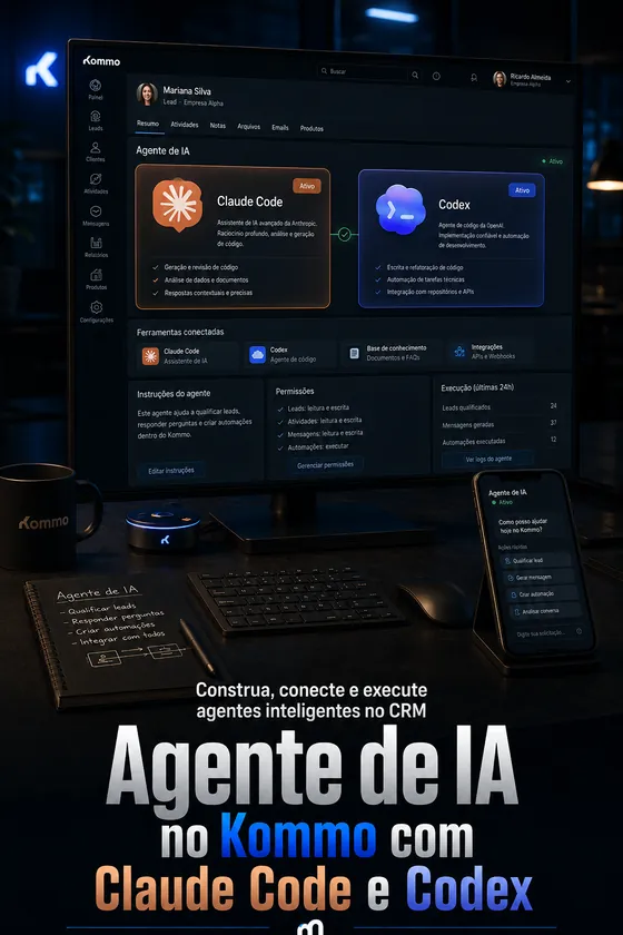 Capa do curso Agente de IA no Kommo com Claude Code