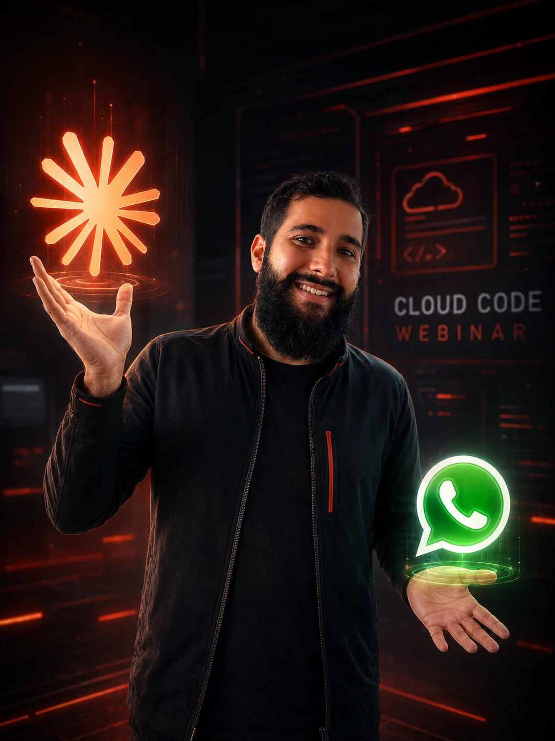 Owen apresentando Claude Code e um agente conectado ao WhatsApp